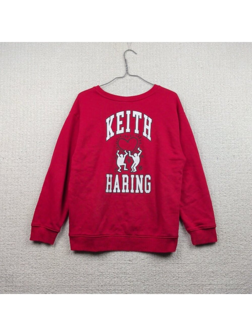 Keith Haring Crewneck Sweatshirt Red Love Graphic Art is for Everyone Read